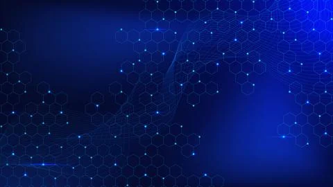 Abstract hexagonal pattern with wave flow Illustrazione stock