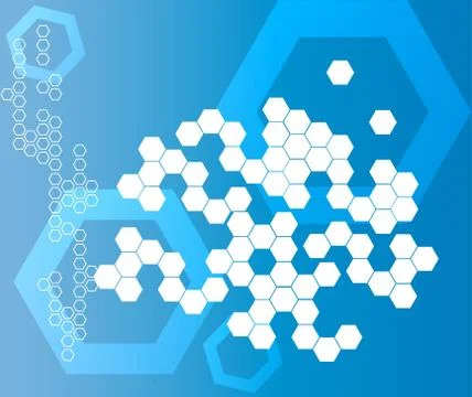 Abstract hexagonal shapes background blue Stock Illustration