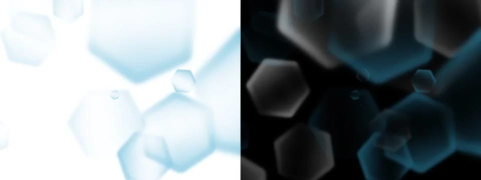 Abstract hexagonal shapes with soft focus and glowing blue and gray tones Stock Illustration