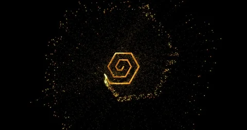 Abstract hexagonal star dust twisted spiral background Stock Footage 122969148