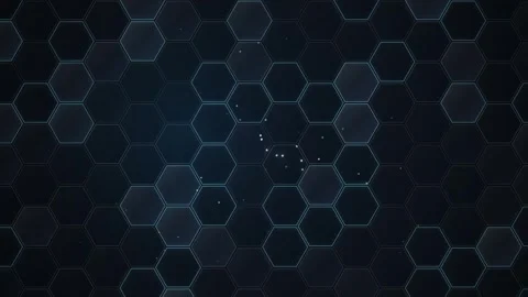 Abstract hexagonal tech network background with glowing blue circuitry data.. Stock Footage 344248729