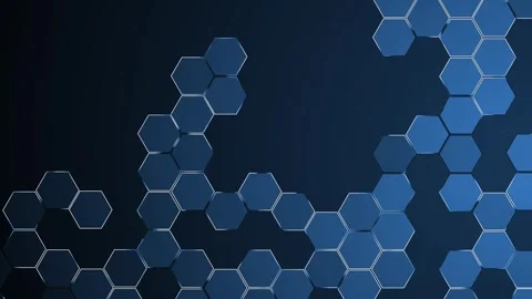 Abstract hexagonal tech pattern shape background animation Stock Footage 329385376