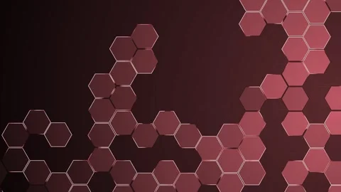 Abstract hexagonal tech pattern shape background animation Stock Footage 329385397