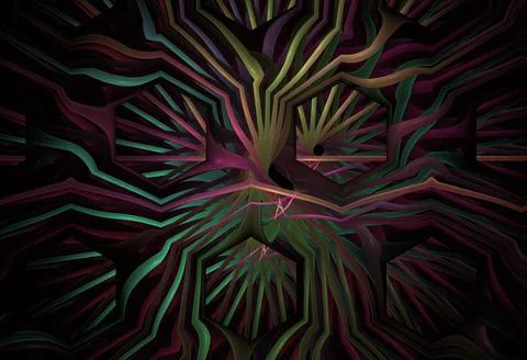 Abstract hexagonal texture. Fractal background. Stock Illustration