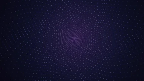 Abstract hexagonal tunnel motion background, with pulsing neon light Stock Footage 346680087