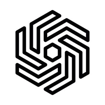 Abstract hexagonal vane design element Stock Illustration