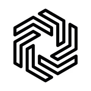 Abstract hexagonal vane design element Stock Illustration