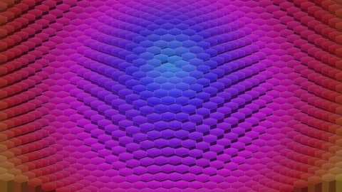 Abstract Hexagonal Wave Pattern with Blue to Pink Gradient Stock Footage 347560817