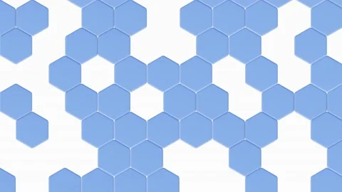 Abstract hexagons animation, blue hexagonal shapes on white background Stock Footage 147977231