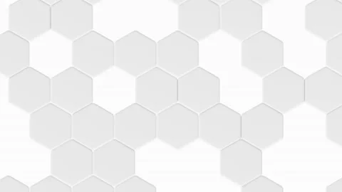 Abstract hexagons animation, grey hexagonal shapes on white Stock Footage 148377125