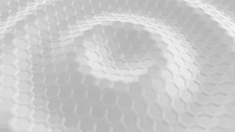 Abstract hexagons animation, white grey hexagonal waves background Stock Footage 148936570