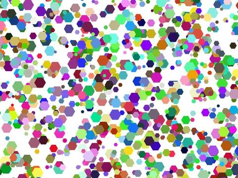 Abstract hexagons art multicolor on white 库存插图