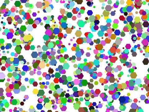Abstract hexagons art multicolor on white Stockillustratie