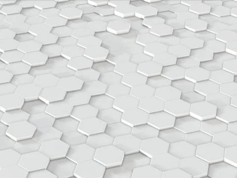Abstract hexagons backdrop. 3d rendering geometric polygons. Stock Photos