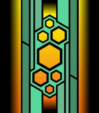 Abstract Hexagons Background. Abstract green and yellow geometrical. Print. Stock Illustration