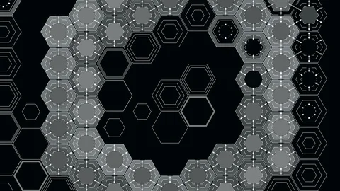Abstract Hexagons on a Black Background Stock Footage 102327192