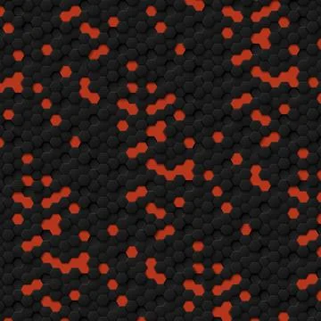 Abstract hexagons black on a red background Stockfoto's