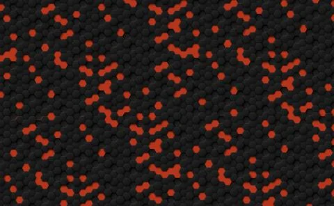 Abstract hexagons black on a red background Stock Photos