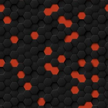 Abstract hexagons black on a red background Abstract hexagons black on a r... Stockfoto's