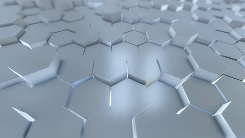 Abstract Hexagons Blue Background Random Motion, 3d Animation 4k Stock Footage 107222184