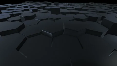 Abstract Hexagons Dark Background Random Motion, 3d Animation 4k Stock Footage 107220878