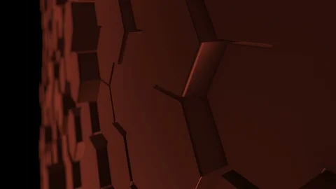 Abstract Hexagons Dark Background Random Motion, 3d Animation 4k Stock Footage 107222957