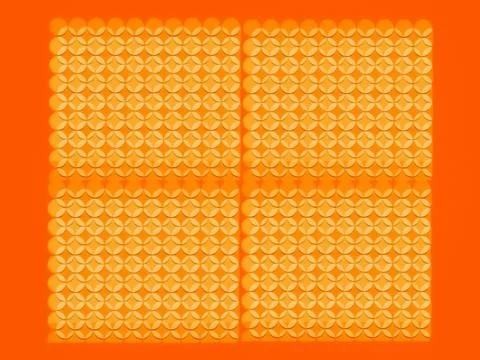 Abstract hexagons isolated on orange background Stockillustratie