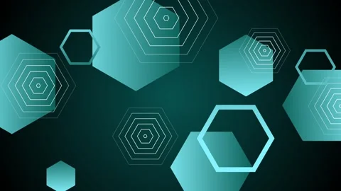 Abstract hexagons layered geometric shapes and outlined concentric backgrou.. Stock Footage 335486882