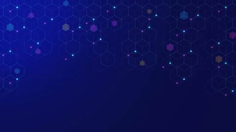 Abstract hexagons pattern with connecting points and lines. Stock Illustration