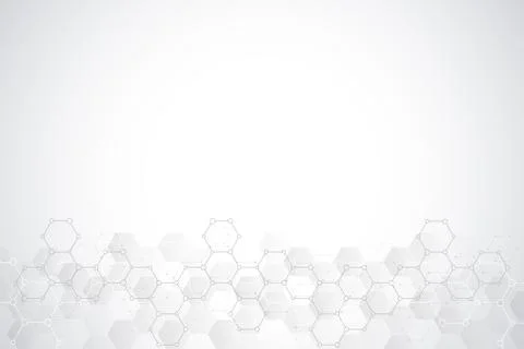 Abstract hexagons pattern for medical or scientific and technological modern Stock Illustration