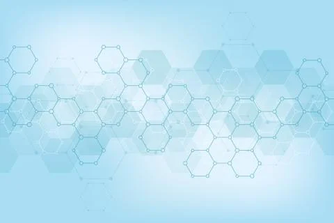 Abstract hexagons pattern for medical or scientific and technological modern 스톡 일러스트