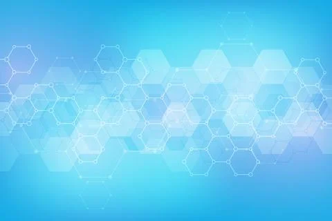 Abstract hexagons pattern for medical or scientific and technological modern 스톡 일러스트