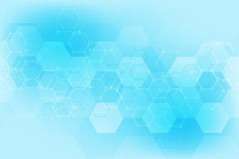 Abstract hexagons pattern for medical or scientific and technological modern Stock Illustration