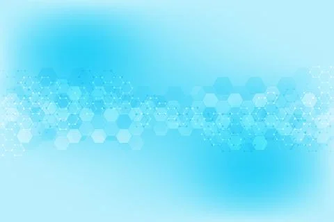 Abstract hexagons pattern for medical or scientific and technological modern Stock Illustration