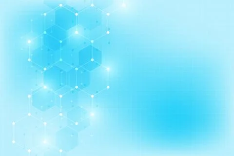 Abstract hexagons pattern for medical or scientific and technological modern Stock Illustration