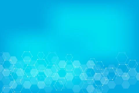 Abstract hexagons pattern for medical or scientific and technological modern Stock Illustration