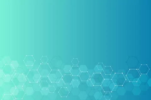 Abstract hexagons pattern for medical or scientific and technological modern Stock Illustration