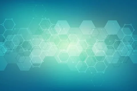 Abstract hexagons pattern for medical or scientific and technological modern Stock Illustration