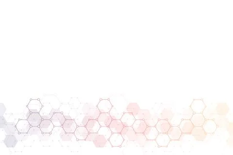 Abstract hexagons pattern for medical or scientific and technological modern Stock Illustration