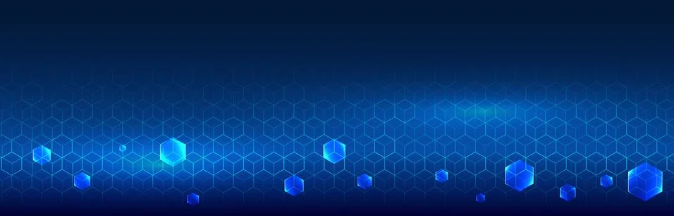 Abstract hexagons science on the blue background. Hi-tech digital technology  Stock Illustration