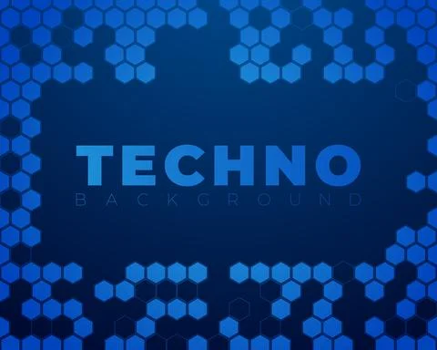 Abstract hexagons vector background. Blue geometric vector illustration. Crea Illustrazione stock