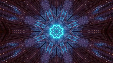 Abstract hi tech background with neon pattern 3d illustration Stock Illustration