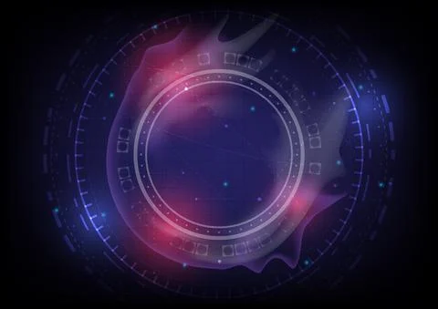 Abstract hi-tech background. Virtual reality high technology innovation. Head Stock Illustration