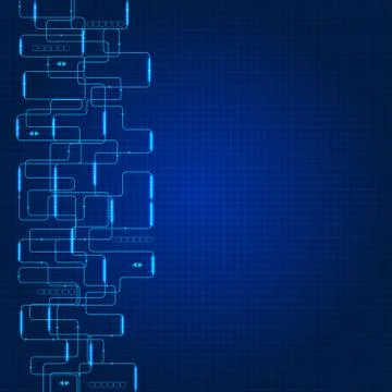 Abstract hi-tech blue background. Vector illustration. Illustrazione stock