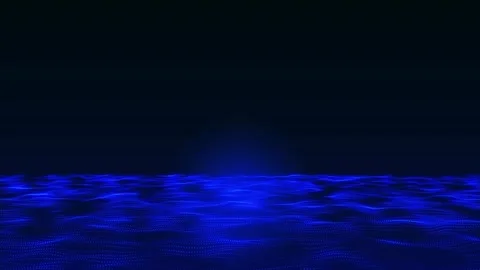 Abstract Hi-Tech blue dot and particle wave animated background video. Futu.. Stock Footage 291401989