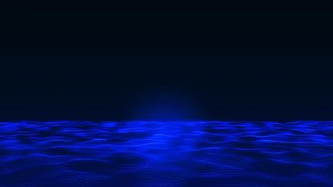 Abstract Hi-Tech blue dot and particle wave animated background video. Futu.. Illustrazione stock