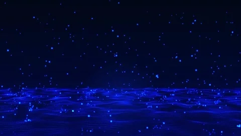 Abstract Hi-Tech bouncing blue particles background. Blue sphere particles .. Stock Footage 291401985