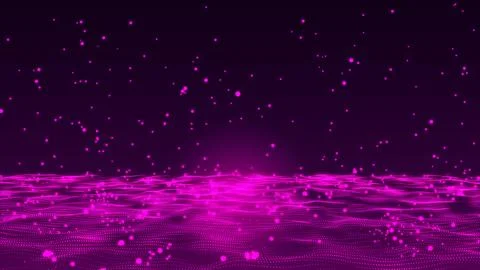 Abstract Hi-Tech bouncing purple particles background. Purple sphere partic.. Stock Illustration