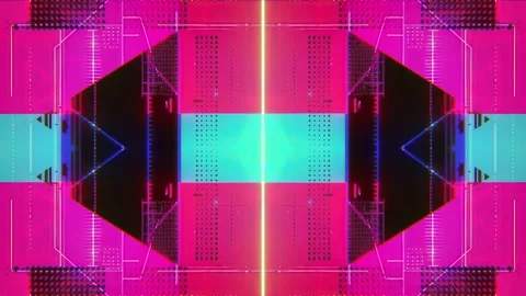 Abstract Hi-Tech Cyberpunk Glitch Seamless Background with Futuristic Motion Stock Footage 315415898
