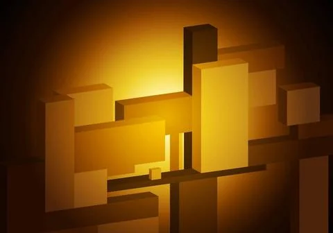 Abstract hi-tech design. 3d geometrical shapes. Eps 10 vector background A... 写真素材